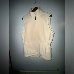 L.L. Bean‎ Women's Misses' Beige Fleece Ski Vest Size Medium winter warm outdoor